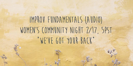 Improv Fundamentals - Women's Community Night primary image