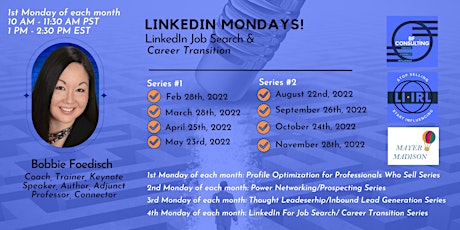 LinkedIn Mondays - LinkedIn Career Transition & Job Search billets