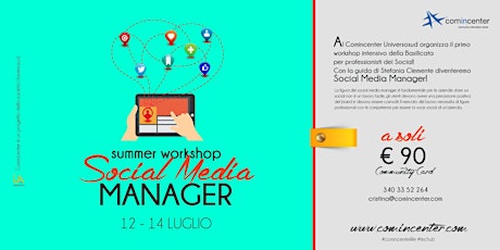 Immagine principale di Social Media Manager - Summer Workshop 