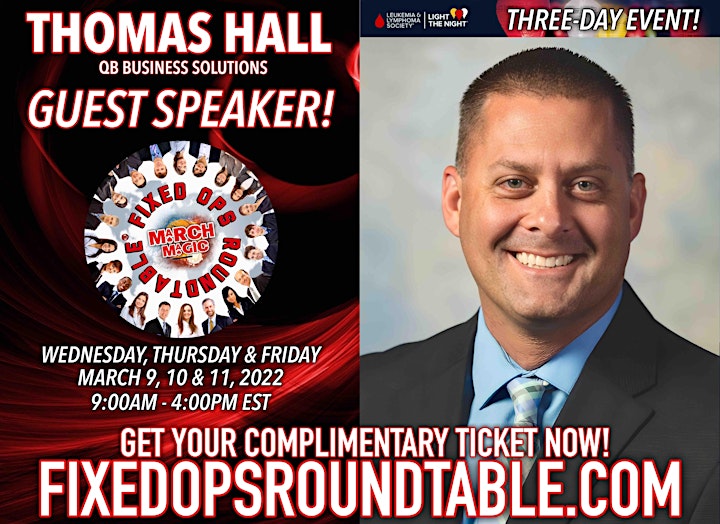 Ted Ings Presents FIXED OPS ROUNDTABLE: March Magic! 3-Day Virtual Event image