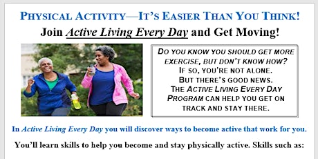 FREE Active Living Every Day Program for Seniors 60 and up tickets