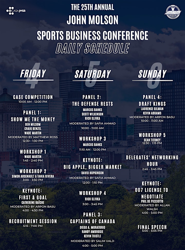 The 25th Annual John Molson Sports Business Conference (Online Event) image