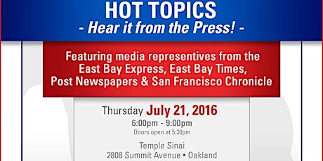MGO Dem Club Hot Topics - Hear It From The Press primary image
