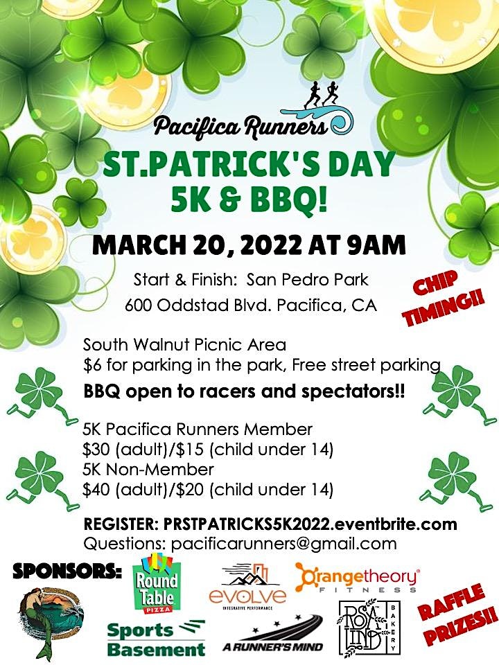  Pacifica Runners St Patrick's Day 5K & BBQ image 