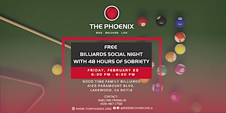 SOBER & FREE: Billiards Social Night! primary image