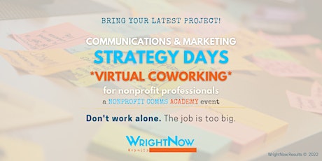 (Virtual) Communications Strategy Days for nonprofit professionals tickets