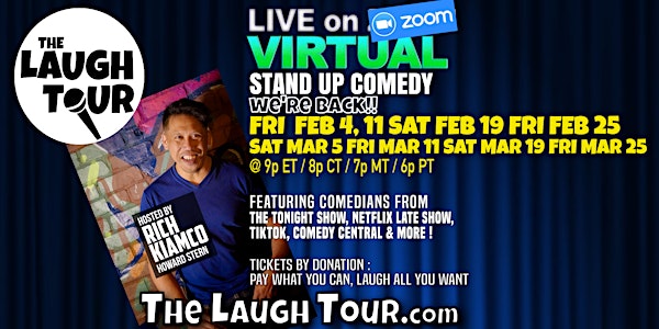 The Laugh Tour: VIRTUAL Stand Up Comedy via ZOOM