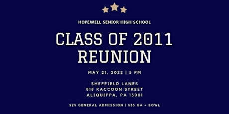 Hopewell High School 10 + 11 Year Class Reunion tickets