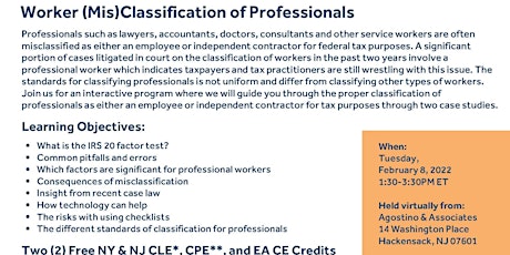 Worker (Mis)Classification of Professionals