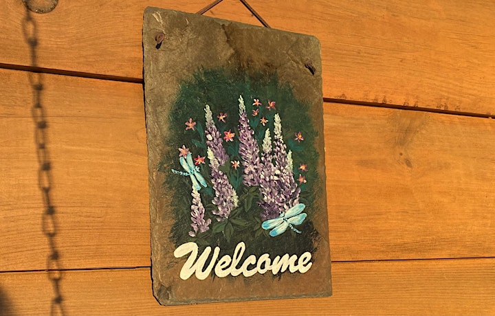 
		Hand Painted Slate Welcome Sign - Sip & Paint Night image
