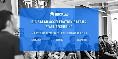 Big Salad is now recruiting talented startup teams! Come and present your products on the most amazing Big Salad Roadshow now! primary image