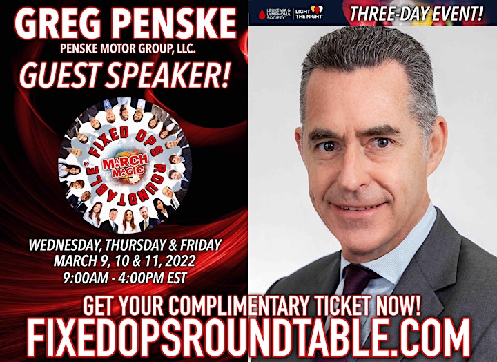 Ted Ings Presents FIXED OPS ROUNDTABLE: March Magic! 3-Day Virtual Event image