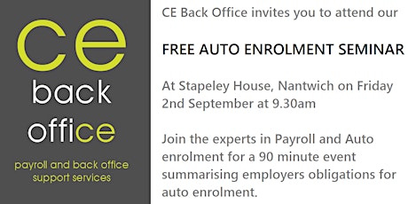 Free 90 minute talk on everything Auto-enrolment primary image