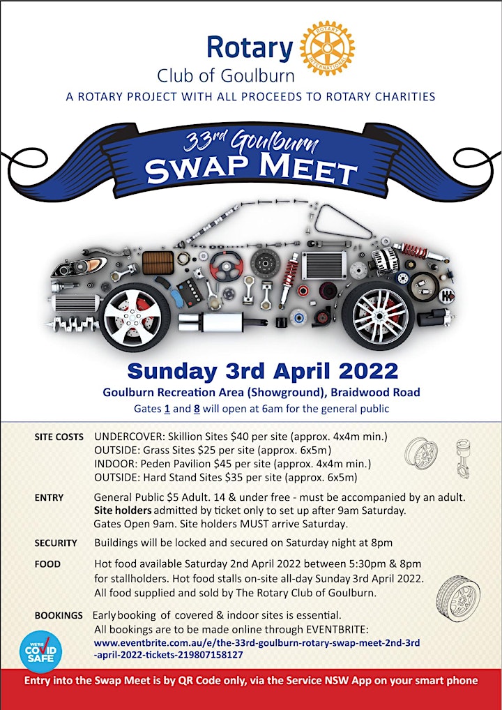 The 33rd Goulburn Rotary Swap Meet1st -2nd April 2023 image