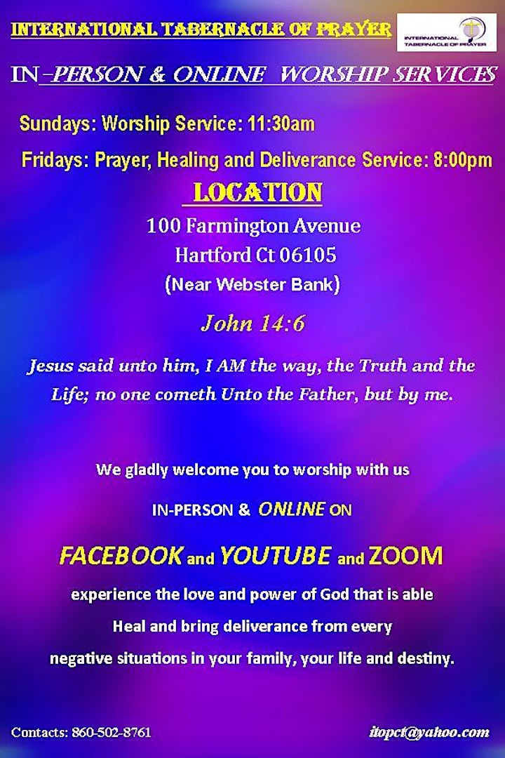 PRAYER, DELIVERANCE, HEALING & WORSHIP SERVICE image