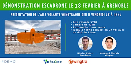 Démonstration de l'aile volante WingtraOne GEN II à Grenoble