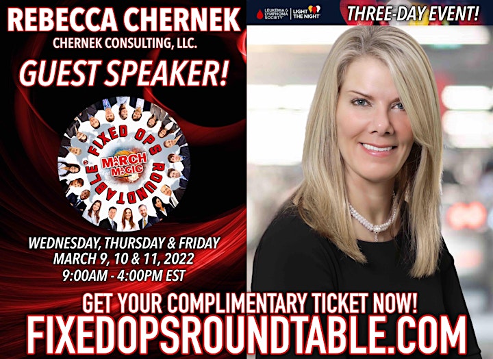 Ted Ings Presents FIXED OPS ROUNDTABLE: March Magic! 3-Day Virtual Event image