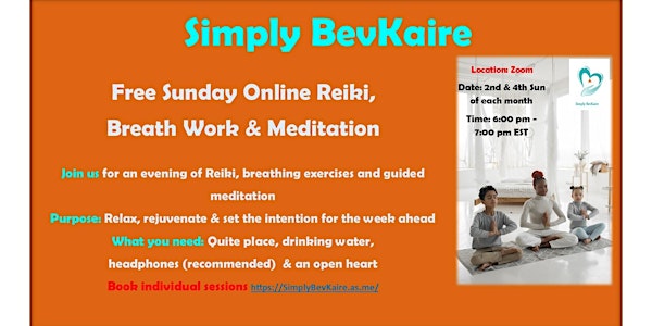 Free Sunday Reiki  & Breath Work & Meditation