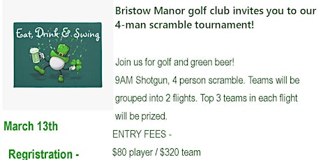 Bristow Manor Golf Club - Shamrock Scramble