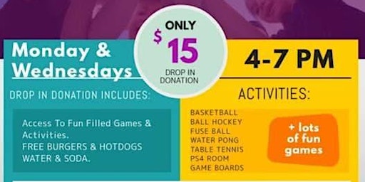 This is Drop In Sports for teens ages 10-18.   Socialize and Play