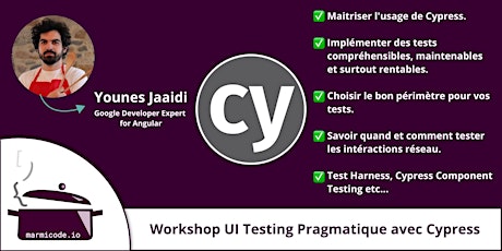Primaire afbeelding van Workshop UI Testing Pragmatique avec Cypress | Français