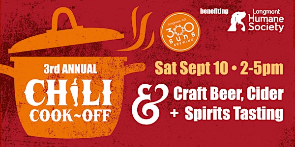 3rd Annual Chili Cookoff and Craft Beer, Cider + Spirits Tasting