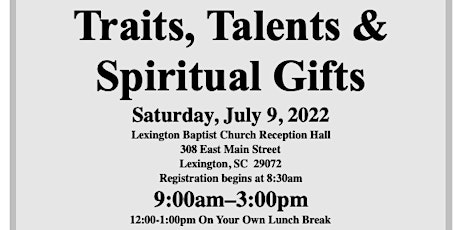 Traits, Talents & Spiritual Gifts tickets
