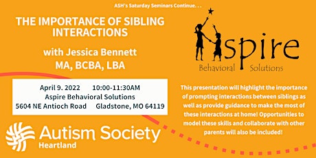 Primaire afbeelding van Saturday Seminar - The Importance of Sibling Interactions