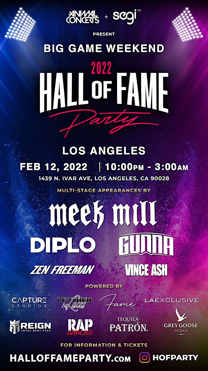Super Bowl Weekend LA Party - Hall of Fame with Diplo, Meek Mill & Gunna image