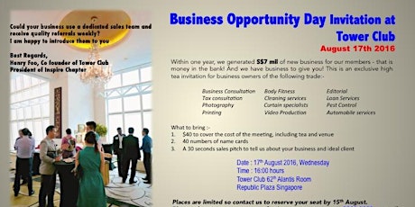 Business Opportunity Day Networking Invitation primary image