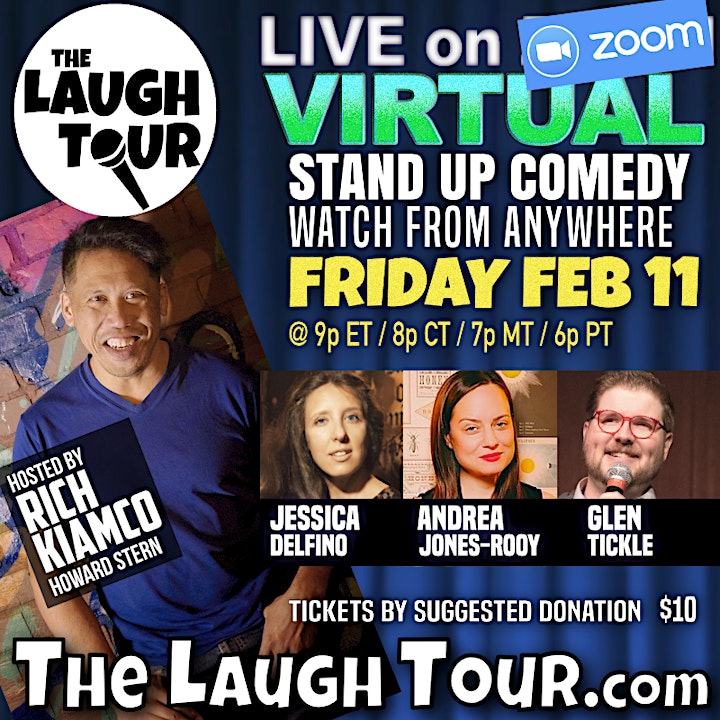 The Laugh Tour: VIRTUAL Stand Up Comedy via ZOOM image