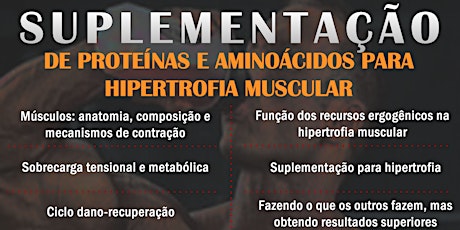 Imagem principal do evento Curso Suplementação de Proteínas e Aminoácidos para a Hipertrofia Muscular