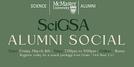 McMaster SciGSA Annual Alumni Social primary image