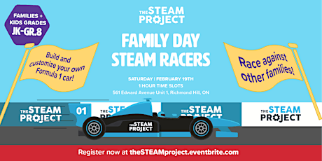 Primaire afbeelding van FAMILY DAY: Build a Race Car with Your Family at The STEAM Project!
