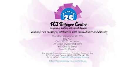 FCJ Refugee Centre 25th Anniversary Party primary image