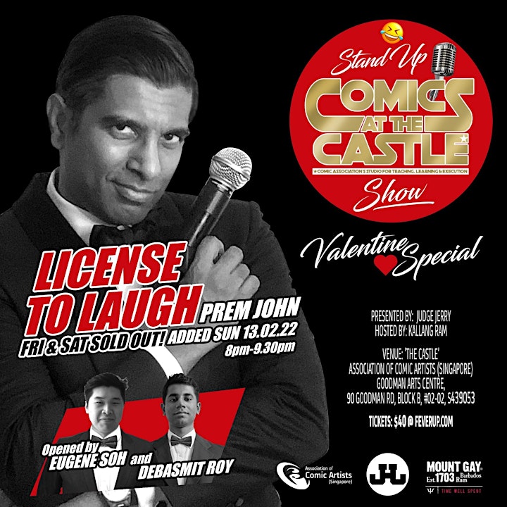 LICENSE TO LAUGH with PREM JOHN: Stand Up Comics At The CASTLE Show image