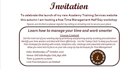 Free Time Management Workshop primary image