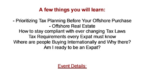 Dallas Tx-Seminar on Belize/ Tax Tips for International Living/Investing primary image