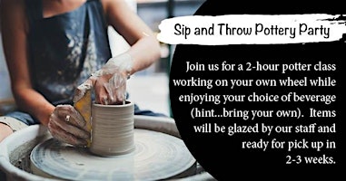 Pottery Wheel Party - Sip and Throw 2 hour pottery lesson