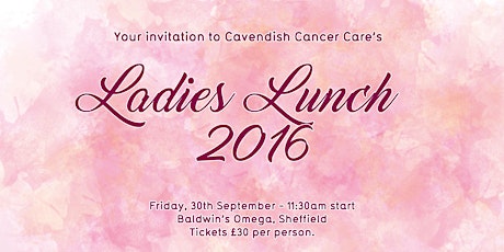 Cavendish Cancer Care Ladies Lunch 2016 primary image