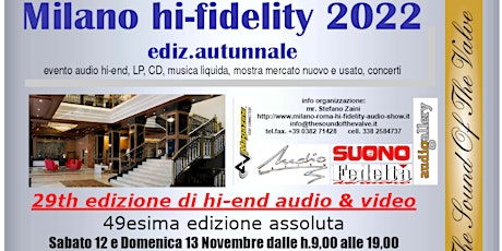 Milano hi-fidelity 2022, la rassegna più importante hi-end, FREE ENTRY primary image
