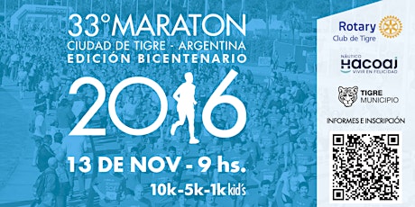 Imagen principal de 33° Maratón Ciudad de Tigre 2016