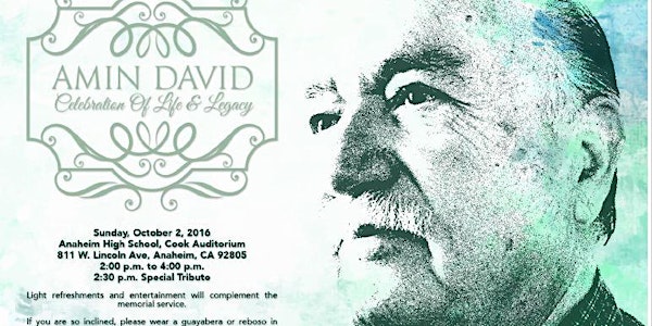 Amin David - a Celebration of His Life, His Journey, and His Legacy!