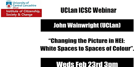 Webinar: 'Changing the Picture in HEI: White Spaces to Spaces of Colour'  primärbild