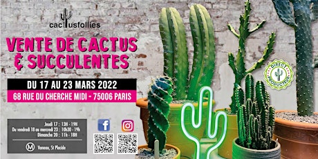 VENTE DE CACTUS ET SUCCULENTES PARIS 75006