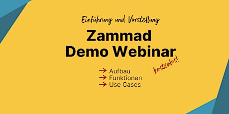 Vorstellung von Zammad: Demo Webinar (Deutsch) Tickets