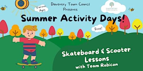 FREE Skateboard coaching with Team Rubicon, Daventry (for 7 years & under) tickets