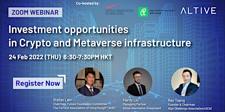 Webinar: Investment opportunities in crypto and metaverse infrastructure primary image