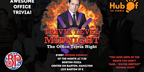 The Office - Trivia Level Midnight - Monthly at Boston Pizza (Hamilton) tickets
