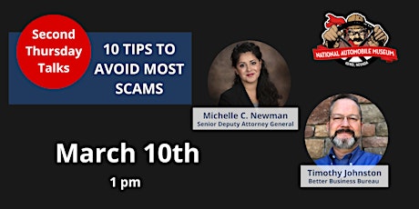 Second Thursday Talk: 10 Tips to Avoid Most Scams primary image